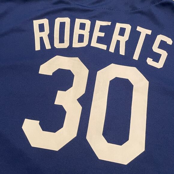 Los Angeles Dodgers Dave Roberts 30 Jersey Medium BMW 60th Anniversary Patch - Picture 8 of 11
